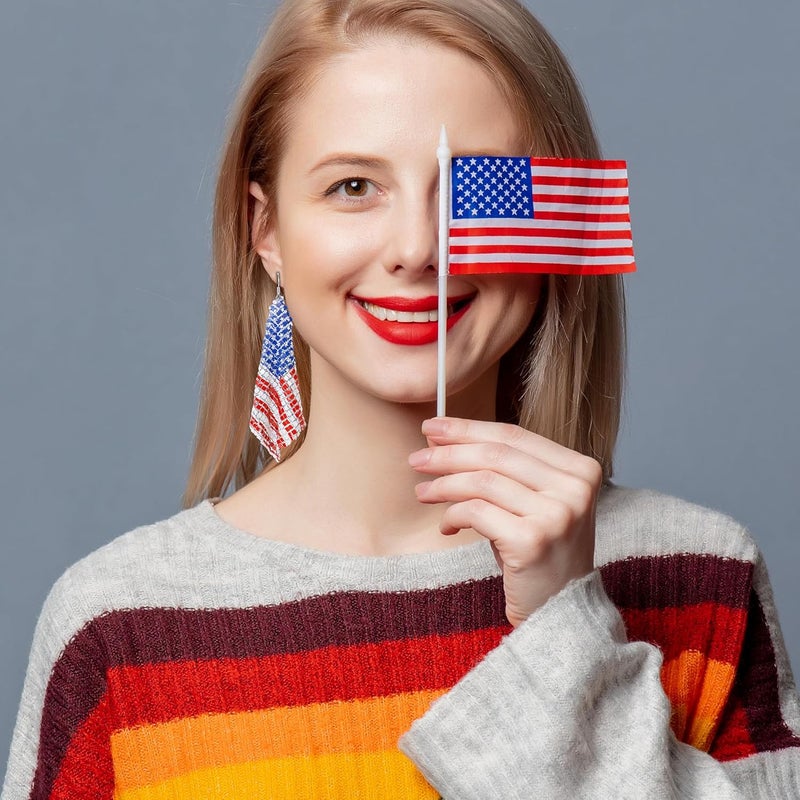 DAYANEY 4th of July Earrings Patriotic Earrings, Red White and Blue Earings for Women and Girls American USA Flag Jewelry as Fourth of July Accessories for Independence Day Outfit Gifts - Image 3